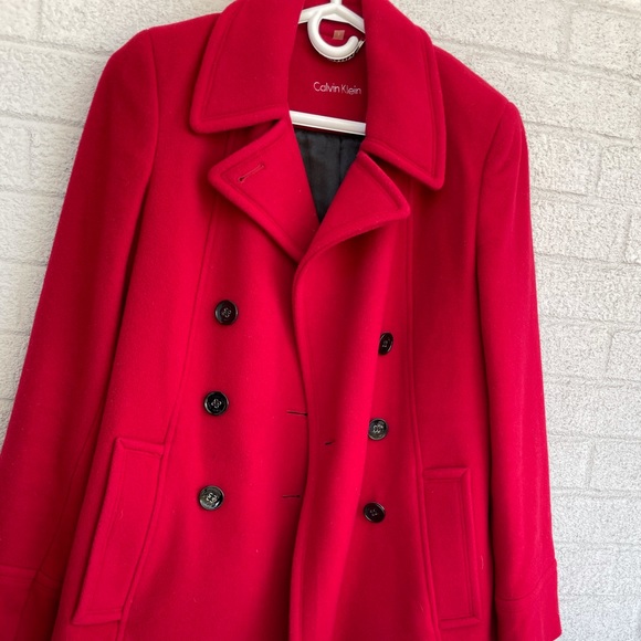 Calvin Klein Red Coat - Picture 1 of 5